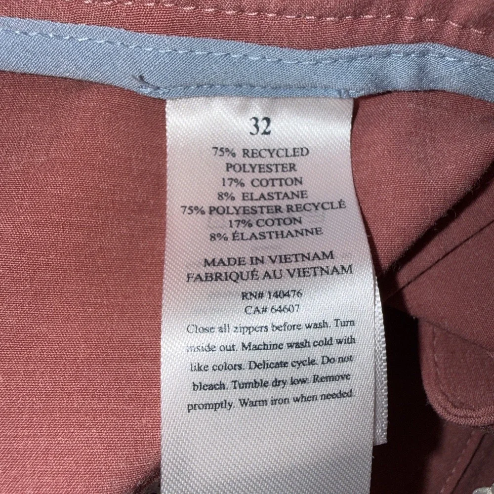FAHERTY Pink Men's All Day Chino Shorts Stretch Cotton Blend Sz 32 Inseam 9